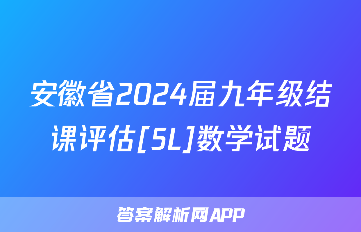 安徽省2024届九年级结课评估[5L]数学试题