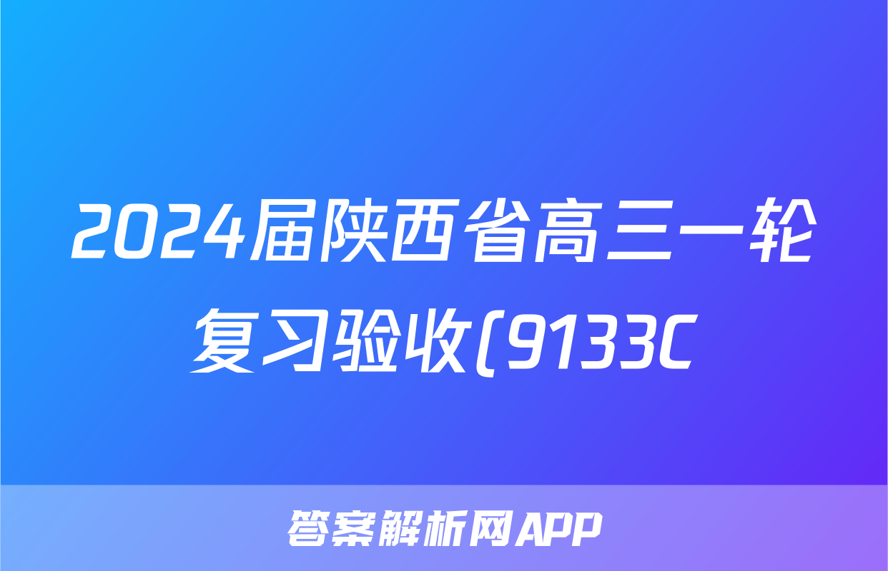 2024届陕西省高三一轮复习验收(9133C)文科数学答案
