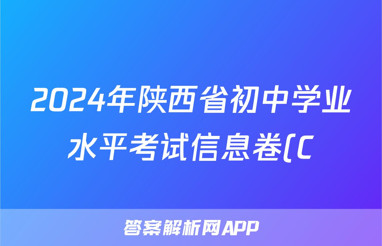 2024年陕西省初中学业水平考试信息卷(C)试题(数学)